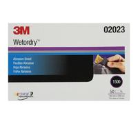 3M Wetordry Abrasive Sheet 401Q (02023) 1500+ Grit - 5 1/2 in x 9 in, 50 Sheets, Fast Cutting