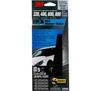 3M Wetordry Sandpaper 03024 Assorted Grits 3 2/3 in x 9 in 5 Sheets Per Pack