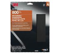 3M Wetordry Sandpaper, 32035, 800 Grit, 9 in x 11 in, 5 per Pack, 20per case