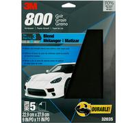 3M Wetordry Sandpaper 32035 800 Grit 9 in x 11 in 5 Sheets Per Pack