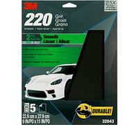 3M Wetordry Sandpaper, 32043, 220 Grit, 9 in x 11 in, 5 Sheets Per Pack