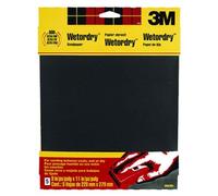 3M Wetordry Sandpaper 5 Sheets 9 in x 11 in 220 Grit Very Fine Use for Wet and Dry Sanding For Sanding Between Coats of Varnish Lacquer Paint