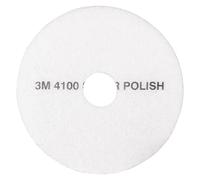 3M White Super Polish Pad 4100, 17" Floor Pad, Machine Use (Case of 5)