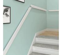 3M White Wooden Staircase Handrail Kit Non Slip Solid Wood Banister for Indoor Stairs Loft & Home Complete Against The Wall Railing 250cm Size