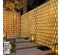 3M X 2M Net Lights Outdoor Fairy Lights Plug in,200LED Outside Mesh Net Light Garden Tree Light for Bushes Waterproof Connectable with Remote Timer for Spring Fence Balcony(Warm White)
