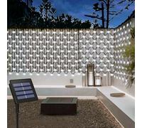 3M x 2M Solar Garden Net Lights - Outdoor Cool White, Auto On/Off, 8 Modes 200 LED Starry Fairy String Lights for Wall, Roof, Mesh, Bush, Back Yard, Patio, Wedding, Party Decor