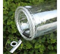 3m x 3.3m Clear Tarpaulin - Heavy-Duty Outdoor Rain Cover, Sun Shade & Dust Barrier for Garden, Balcony, and Construction - Waterproof Plastic with Reinforced Eyelets