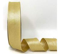 3m x 30mm Metallic Cotton Bias Binding 3m Cut from a roll and Presented in Ribbon Queen Wrapper(Metallic Gold)