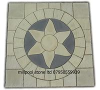3m x 3m Baby Aztec Sun Paving Circle Stone Garden Patio Feature Landscaping Building Materials Stones Concrete slabs (Delivery Exception