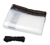 3m x 3m Clear Tarpaulin Waterproof Heavy Duty, Transparent Tarpaulin Sheet with Eyelets & Rope, Extra Large PVC Cover for Greenhouse, Garden Gazebo, Outdoor Camping, Caravan, Chicken Coop