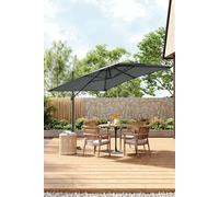 3m x 3m Square Cantilever Garden Parasol Living and Home Grey One Size