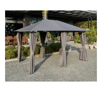 3m x 4m Large Lilly Gazebo With Side Curtains Grey - Great Gazebo
