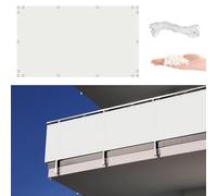 3m x 6m Balcony Outdoor Protection from Curious Eyes Garden Fence with Rope & Aluminium Eyelets Durable Shield Mesh for Walls Yards & Gardens White