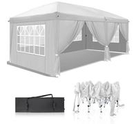 3M X 6M Pop Up Gazebo Party Tent Canopy Marquee With Storage Bag White