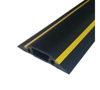3m x 83mm Heavy Duty Rubber Floor Cable Safety Cover Protector - Conduit Tunnel Sleeve - Great for Home (Garage), Office, Warehouse - Walk Over Wire Management - Loops