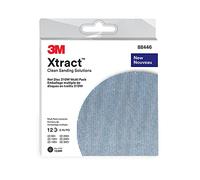 3M Xtract Net Disc 310W, 5 in, 12 Piece Multi-Pack Hook and Loop Sanding, 80+, 120+, 180+, 220+, 240+, 320+, Virtually Dust-Free, Assorted Grades, 88446, Blue, 5 Inch