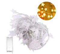 3Meter/9.8Ft 20LEDs Stars Design Fairy String Light Flexible Twistable Bendable Constant Bright Mode IP54 Water Resistance 2 * AA Cell Operated for Yard Garden Patio Christmas Xmas Festival Home