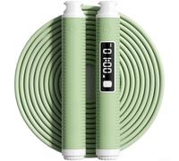 3Meter Digital Counting Jump Rope for Exercise Fitness Training with LCD Display - Adjustable Length Skipping Rope for Men Women Home Workout Gym, Tangle-Free Jump Rope(Green)
