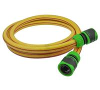 3meter Yellow Water Hose with Green Hose Connector Set - Premium Food Grade Water Hose for Caravan, Motorhome and Boat. Standard Click-Lock Type Connectors