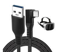 3Meters VR Link Cable USB to USB-C for Meta/Oculus Quest3/Quest2/Pro, 90 Degree 3A Nylon Braided USB C to A Link Cable Fast Charging Data Transfer USB A to Type C Lead for Oculus VR Headset PICO 4