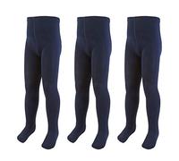 3Metzuyan Girls Cotton 3 Pairs School Tights 2-3 up to 11-12 Years Navy 5-6