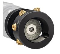 3mirrors ALUMINUM Tungsten Electrode Sharpener Grinder for TIG Welding Tool w/Cut-Off Slot Multi-Angle& Offsets, 4 Copper Screws Holes& 2 Upgrade CNC Mandrels& 5 25mm Diamond Wheels& Instructions