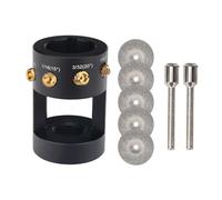 3mirrors ALUMINUM Tungsten Electrode Sharpener Grinder for TIG Welding Tool w/Cut-Off Slot Multi-Angle& Offsets, 4 Copper Screws Holes& 2 Upgrade CNC Mandrels& 5 25mm Diamond Wheels& Instructions