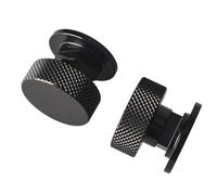 3mirrors Welding Hood (Pipeliner) Helmet Fasteners Headgear Replacement Parts Accessories Screws Flip Hood Aluminium - 1 Pair (Black Anodized Knurled)