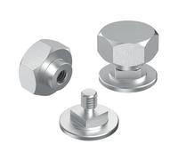 3mirrors Welding Hood (Pipeliner) Helmet Fasteners Headgear Replacement Parts Accessories Screws Flip Hood Aluminum - 1 Pair (Hex)