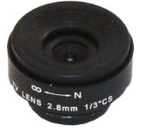 3MK-FL25 1/3" 2.5mm Fixed Iris CCTV Lens - Ultra Wide 160° View, F1.4 Aperture, CS Mount for Box Cameras - Indoor Surveillance