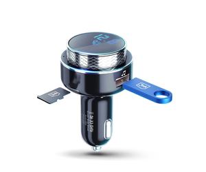 3MK HyperCar Bluetooth FM Transmitter+Car Charger-2xUSB-A - x1 TF Card Reader