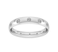 3mm 0.33 Carat Total Weight Twelve Stone Brilliant Cut Rub Over Diamond Set Wedding Ring In 18 Carat White Gold - Ring Size G