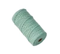 3mm 100m Twisted Colored Cotton Rope for DIY Weaving and Craft Projects(Matcha Green 4mm)