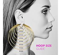 3mm 14ct Solid Yellow Gold Polished and Grooved Twist Round Hoop Earrings 20x3mm Wide Hoop Earring for Women