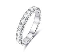 3mm 2-3ct D Color Moissanite Wedding Band Ring 925 Sterling Silver Eternity Band Engagement Rings For Women