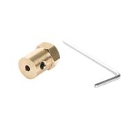 3mm/4mm/5mm/6mm/7mm/8mm Hex Connector Brass Flexible Motor Shaft Coupler Coupling With Screw Wrench(7mm)