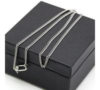 3mm 925 silver whip chain wide-faced necklace naked chain chain long men and women silver necklace