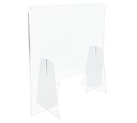 3MM Acrylic Checkout Sneeze Guard Virus Shield Desk Divider with or Without Access Hatch For Shop Counters & Supermarkets 3 Sizes(DS84/C) (MEDIUM (750MM), WITH ACCESS HATCH)