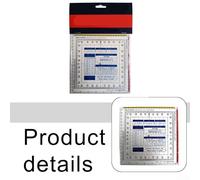 3mm Acrylic Square Ruler with Flight Vector and Directional Coordinate Measurement for Technical Drawing and Engineering Applications, Transparent Design for