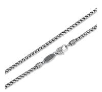 3mm Chain for Men Or Women Six Syllable Mantra Vajra Necklace for Women Men Silver Chain for Men Necklace(65cm)