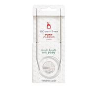 3mm Circular Knitting Needles Pony Classic Fixed Cables- 40cm, 60cm, 80cm, 100cm (100cm Cable)