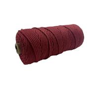 3mm Colorful Cotton Cord Rope Thread Twisted Macrame String DIY Home Wedding Decoration Supply 110yards(Red)