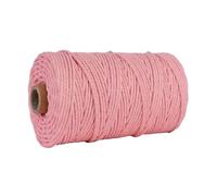 3mm Colorful Cotton Cord Rope Thread Twisted Macrame String DIY Home Wedding Decoration Supply 110yards(Meat Pink)