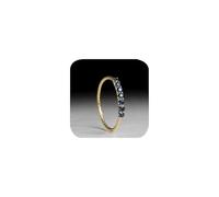 3mm Eternity Rings for Women 7 Gem Stone Engagement Ring 14K Gold Plated Created Sapphire Blue Topaz Half Eternity Wedding Bands Simulated Diamond Anniversary Band Stackable Comfort Fit Rings Size 8