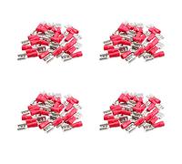 3mm Female Red Electrical Cable Wire Spade Terminals Crimps Connectors 100pc