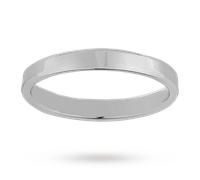 3mm Flat Comfort Fit Ladies Court Ring In 18 Carat White Gold - Ring Size P