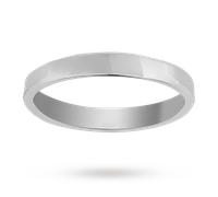 3mm Flat Comfort Fit Ladies Court Ring In Platinum - Ring Size N