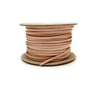 3mm Flat Genuine Leather Cord Thonging Strip Laces Bracelet Necklace Jewellery In (Natural, 10 Metres)