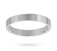 3mm Flat Top Medium Weight Ladies Court Ring In Platinum - Ring Size M