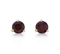3mm Gemstone Round Stud Earrings for Women in 14k Yellow Gold with 3-Prong Martini Birthstone Jewelry by Lavari Jewelers, Metal Gemstone, Opal